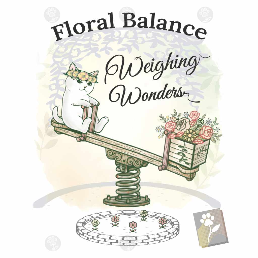Whimsical Cat Floral Balance — Wearable Art 