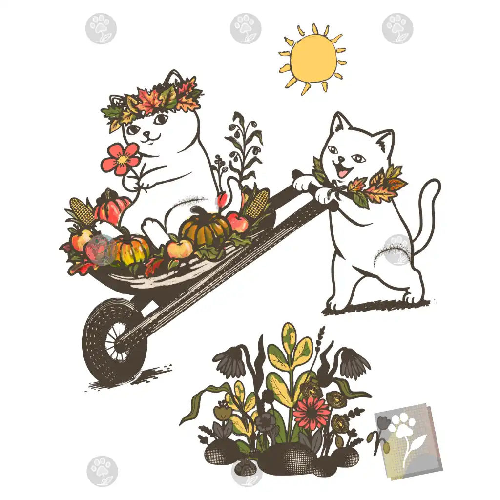 Autumn Harvest Cat Cart — Wearable Art