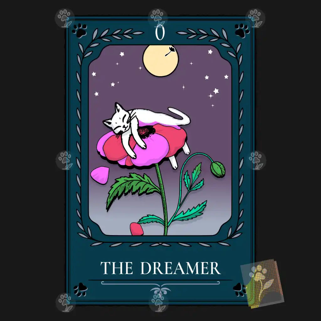 Dreamer Poppy Tarot Cat — Wearable Art