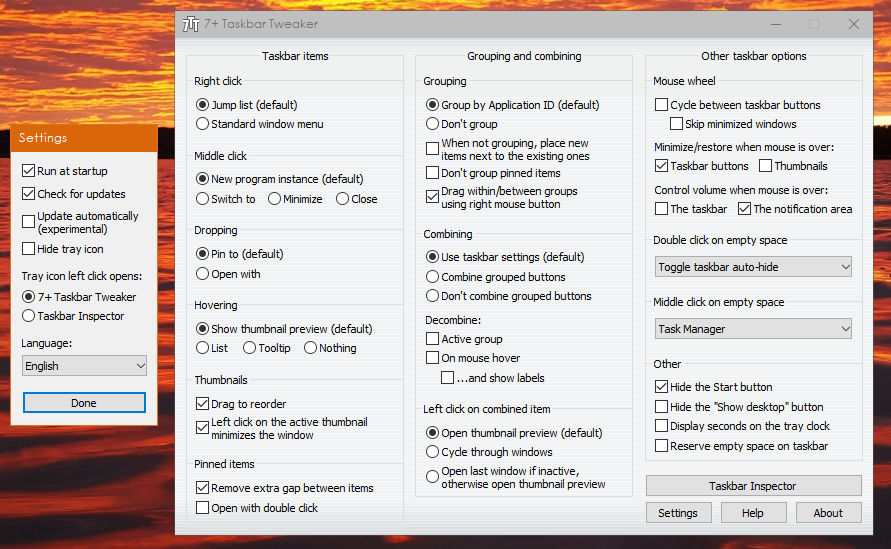 7+ Taskbar Tweaker