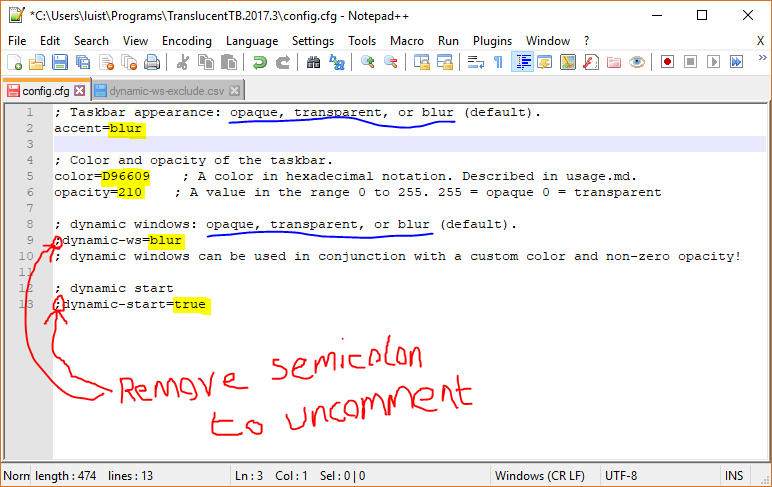 TranslucentTB Config File