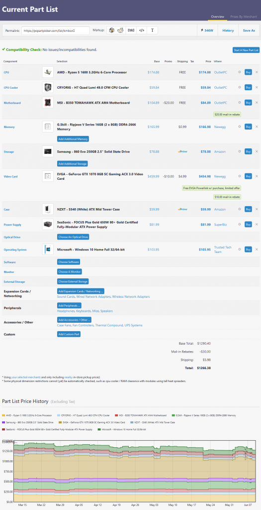 PCPartPicker BLD Configuration