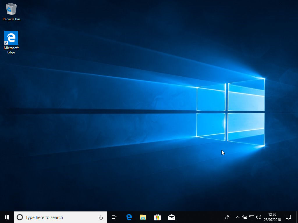 Fresh Windows 10 Desktop