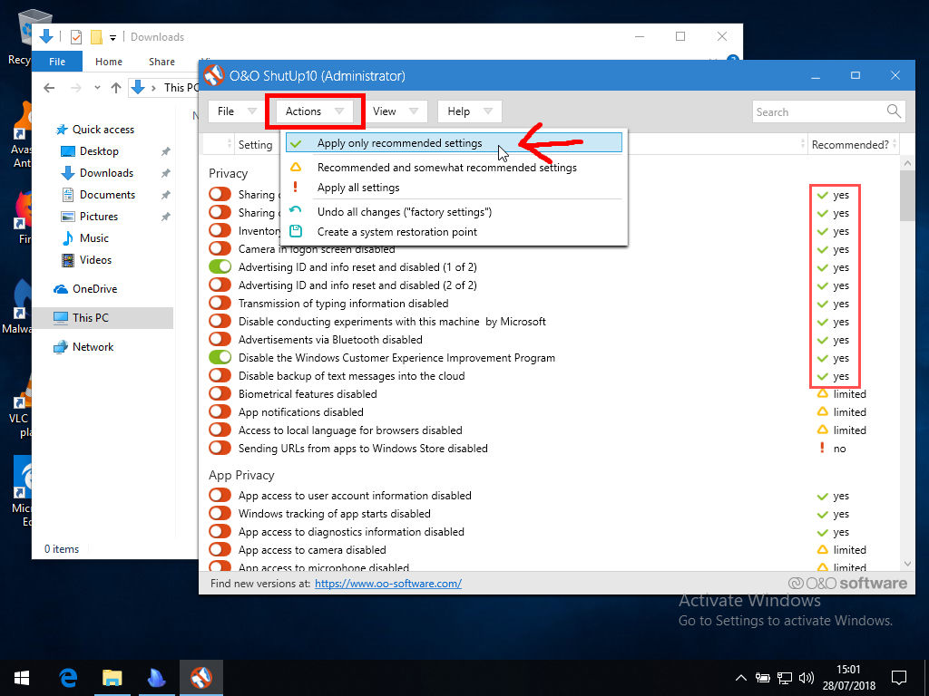 Configure your Windows 10 privacy settings