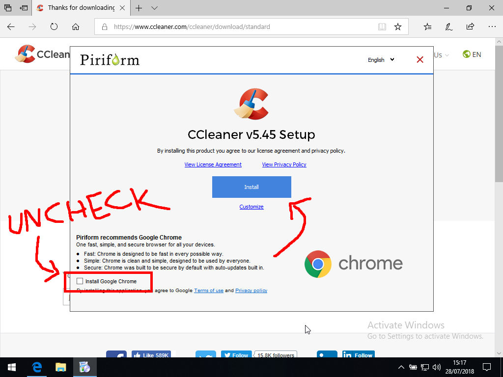 Install CCleaner