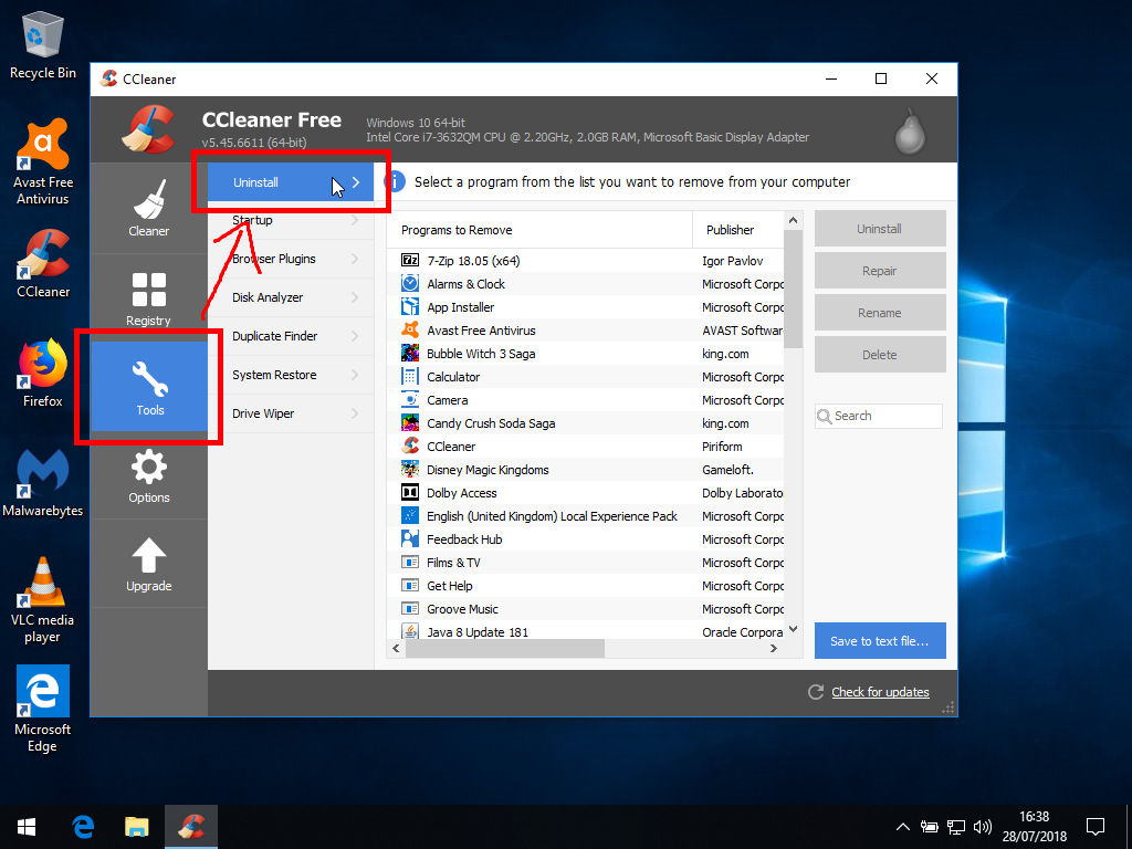 The CCleaner uninstaller tool can uninstall built-in Modern UI Apps
