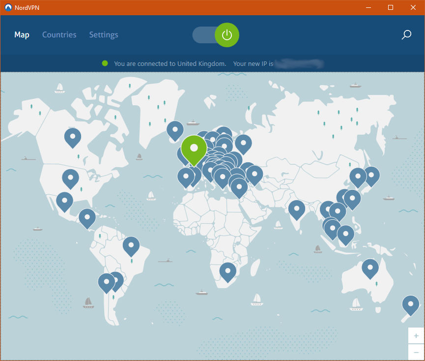 NordVPN Home Screen