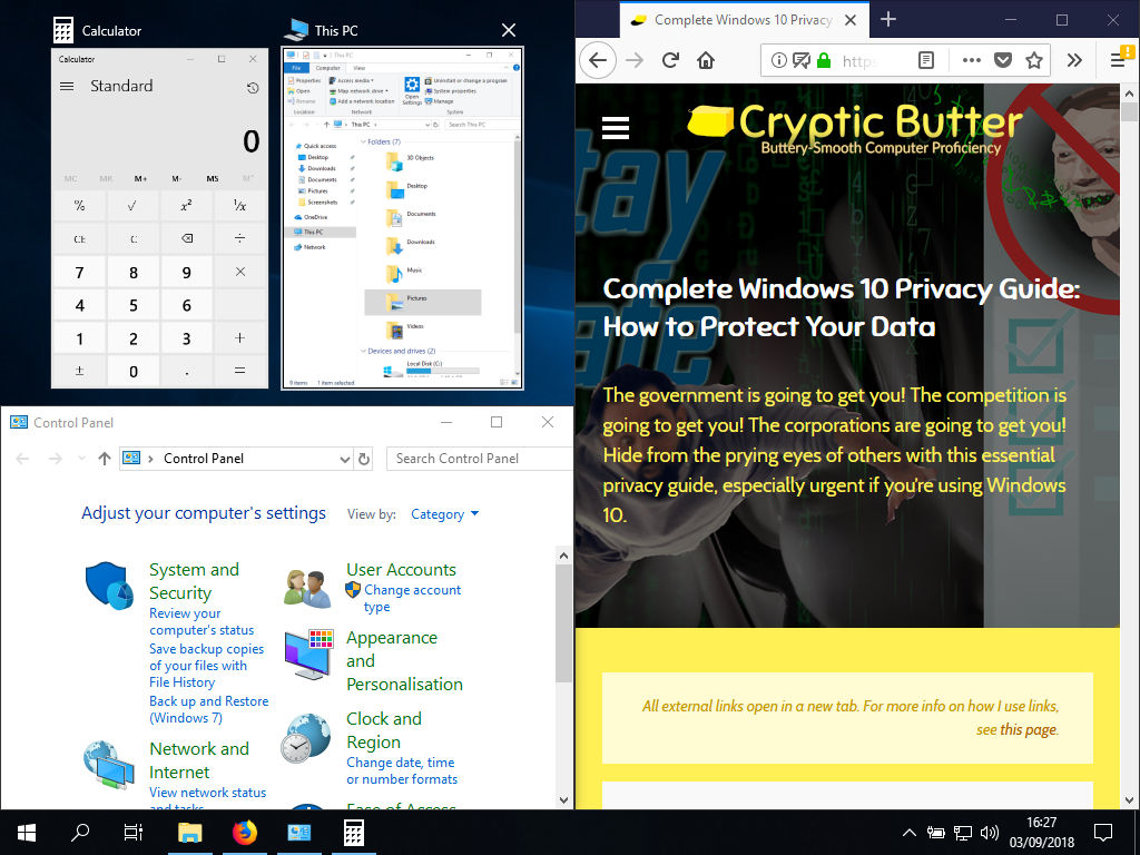 Windows Snap allows you to easily arrange windows next to each other