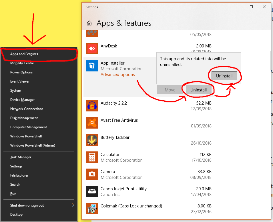 Uninstall Windows 10 bloatware from the Apps and Features page in the Settings app