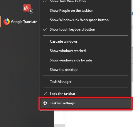 Go to taskbar settings to enable autohide Go to taskbar settings to enable autohide