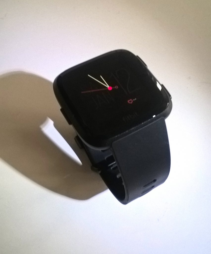 The Fitbit Versa in black looks modern yet subtle