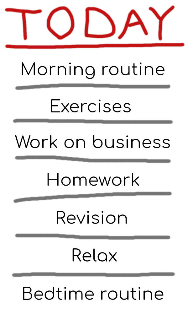 The routines in a day can be compartmentalised to organise your time better as a student