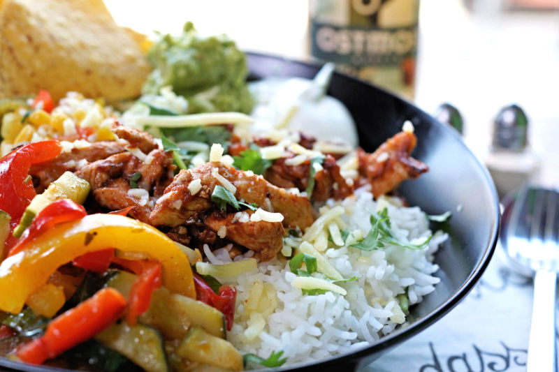 Colorful Mexican salad with avocado and black beans