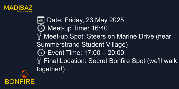 Bonfire Poetry Society flyer