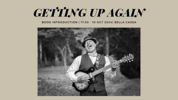 Getting Up Again Book Introduction at Bella Cassa flyer