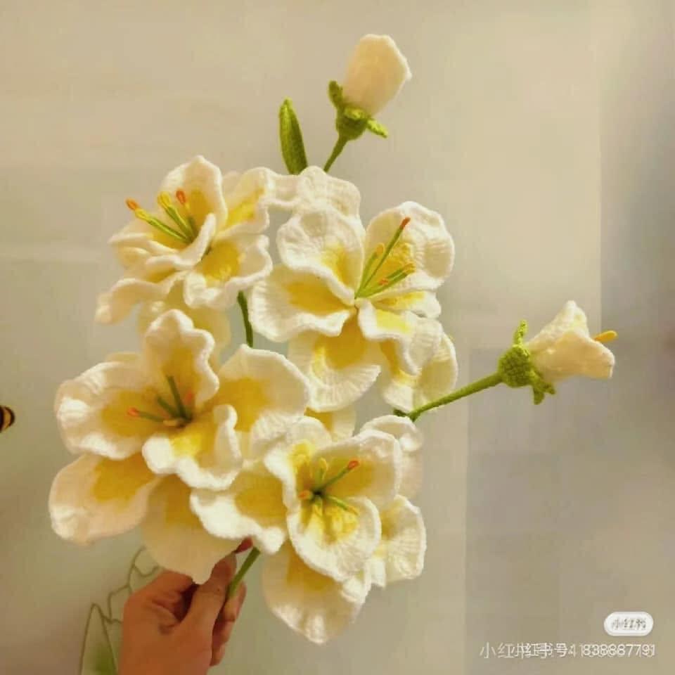 Bó hoa loa kèn nhí trắng vàng