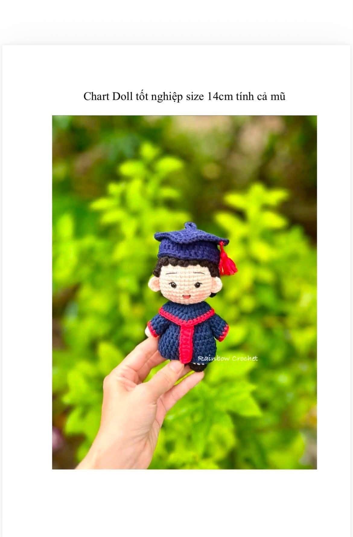 Búp bê tốt nghiệp áo cử nhân navy