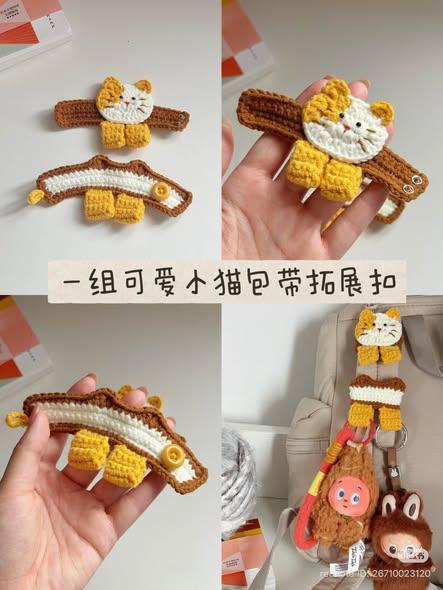 Móc nối dây đeo túi mặt mèo