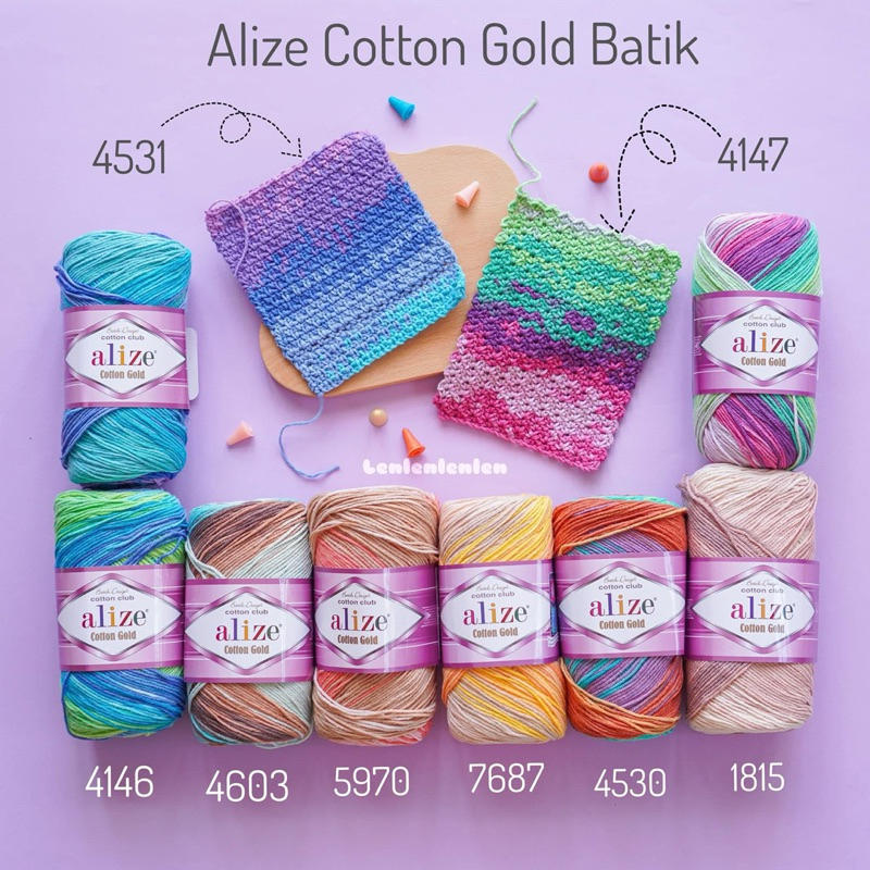 Len Alize Cotton Gold Batik - len cotton loang nhập khẩu cao cấp