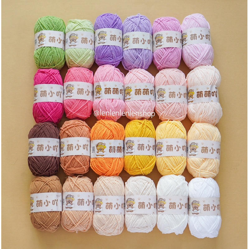 [Siêu rẻ] Len Nhung Gấu 3mm - sợi nhung mềm mịn, móc thú bông Amigurumi