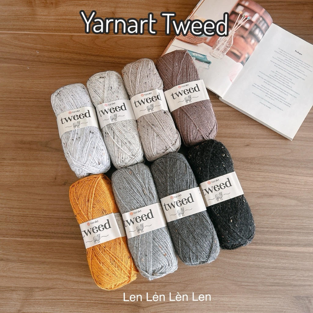 Len Yarnart Tweed - len lông cừu nhập khẩu màu loang đốm