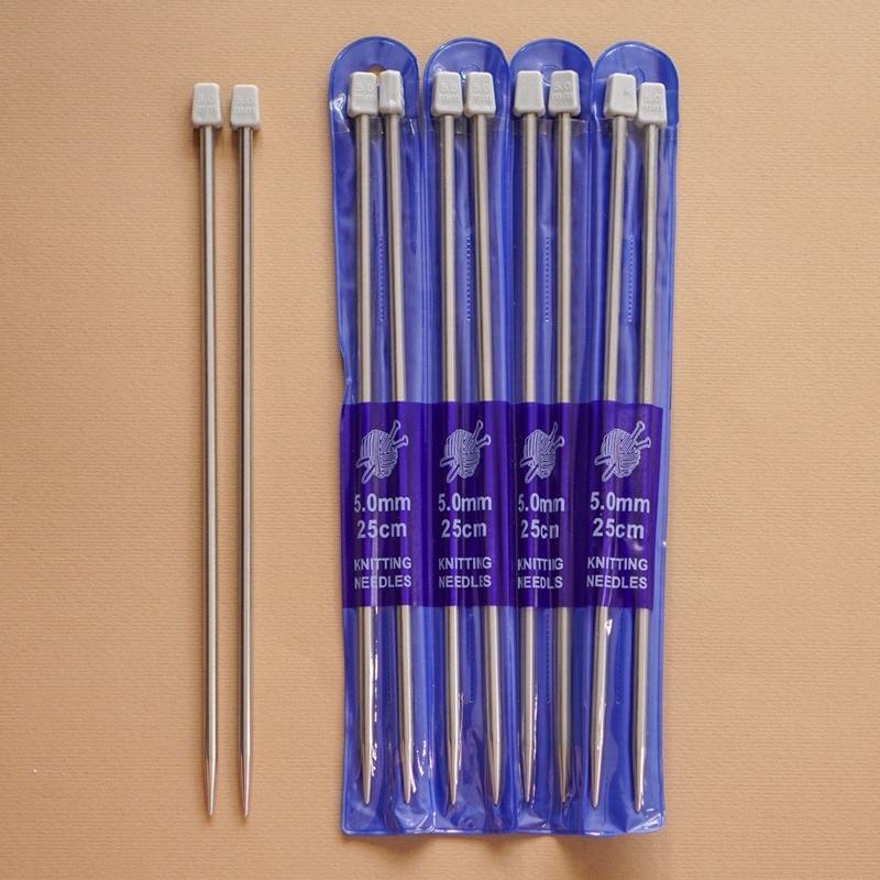 Kim Đan Thẳng Inox 25cm siêu nhẹ, bán theo cặp, chống gỉ, dùng đan len