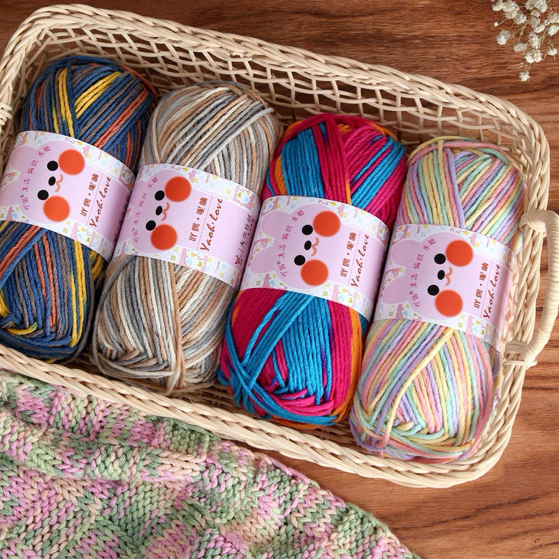 Len Yaoh Love Màu Loang Cuộn 100g - sợi loang mềm, móc khăn, túi, áo, nón, đồ handmade