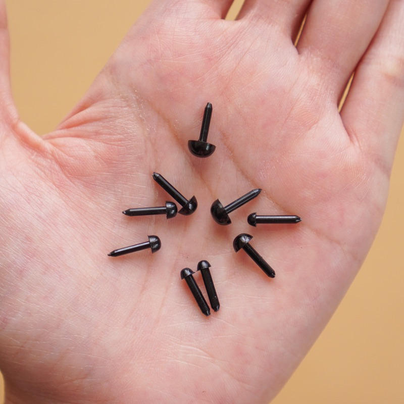 Mắt Đinh Đen Size Nhỏ 3mm-6mm - túi 5 cặp, ko chốt