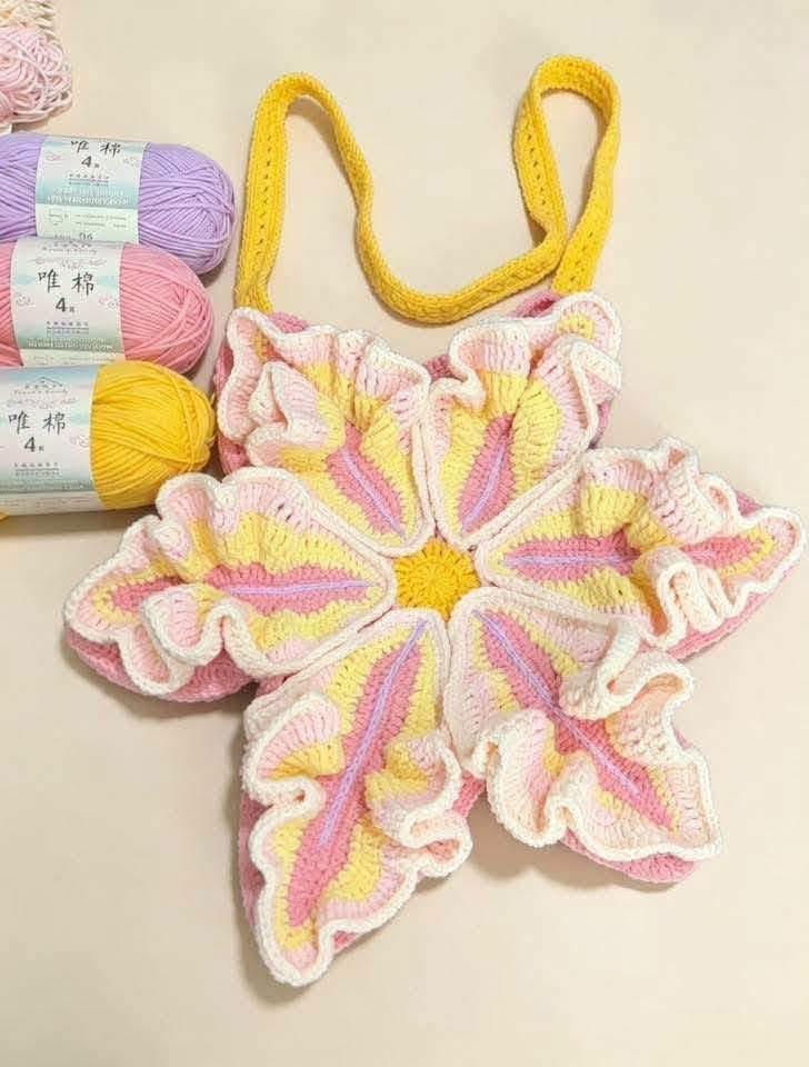 Túi hoa 6 cánh pastel hồng vàng