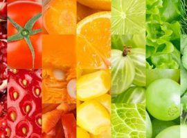 Color fruits, berries and vegetables