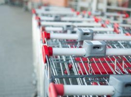 stack of shopping carts