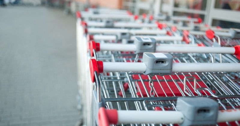 stack of shopping carts