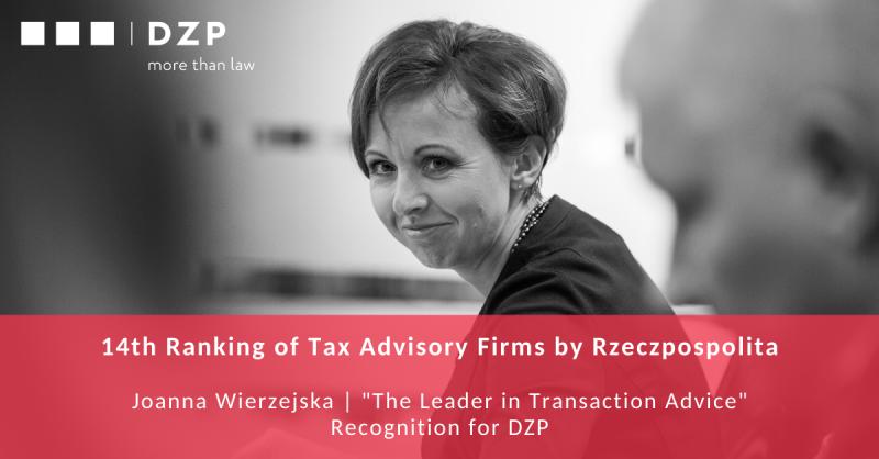 Sukces Joanny Wierzejskiej i Praktyki Podatkowej w XIV Rankingu Firm Doradztwa Podatkowego Rzeczpospolitej