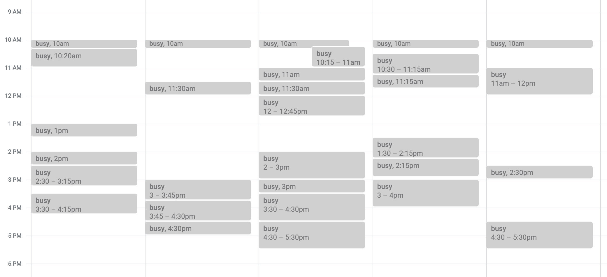 Il mio calendario di meeting