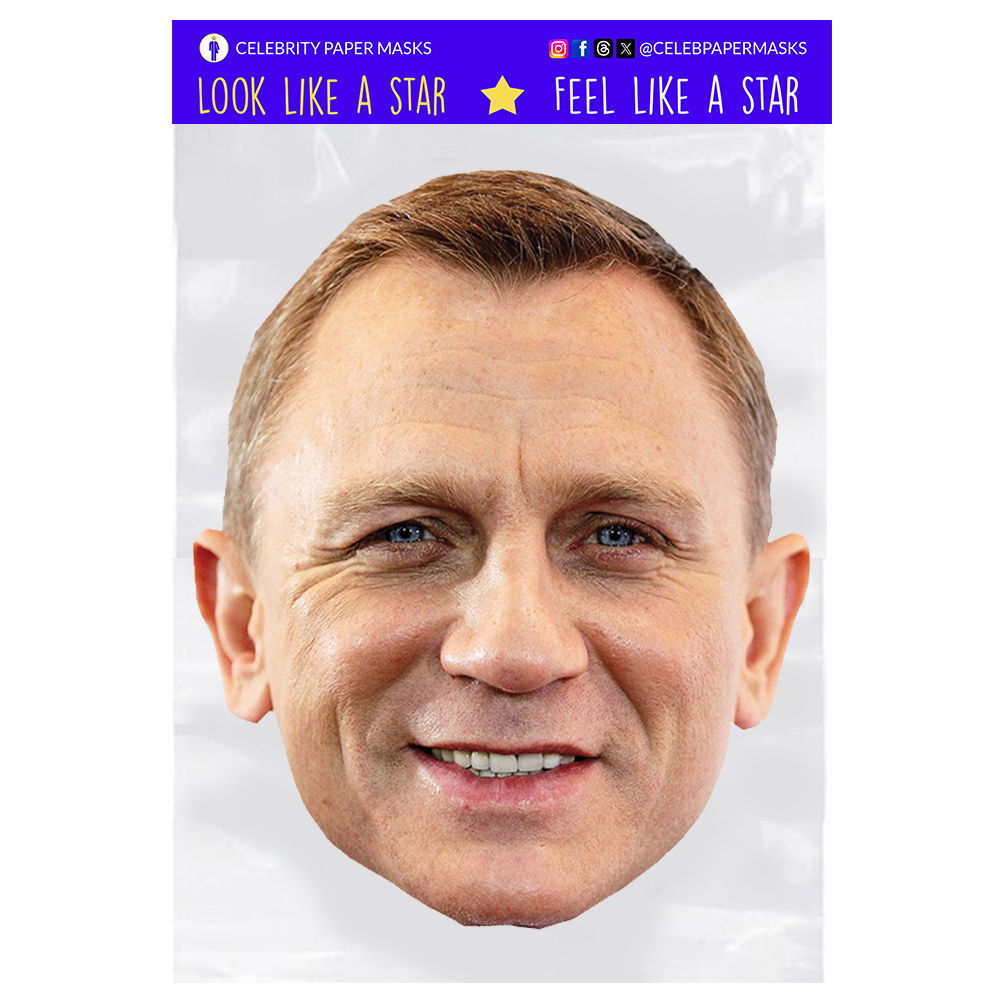 Daniel Craig Mask 007 Celebrity Face Masks Actor James Bond | eBay UK