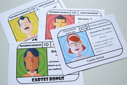 Cards from the game "La BnF sur un plateau !"