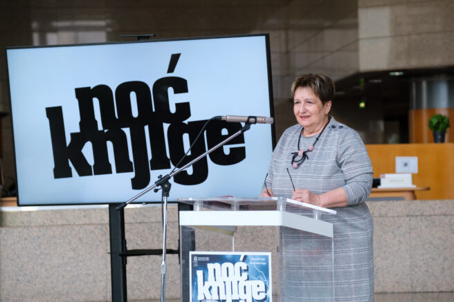 Director General of the National and University Library in Zagreb Dr Ivanka Stričević at the opening of the Croatian Book Night 2023. Photo by: Mirna Bartolić.  