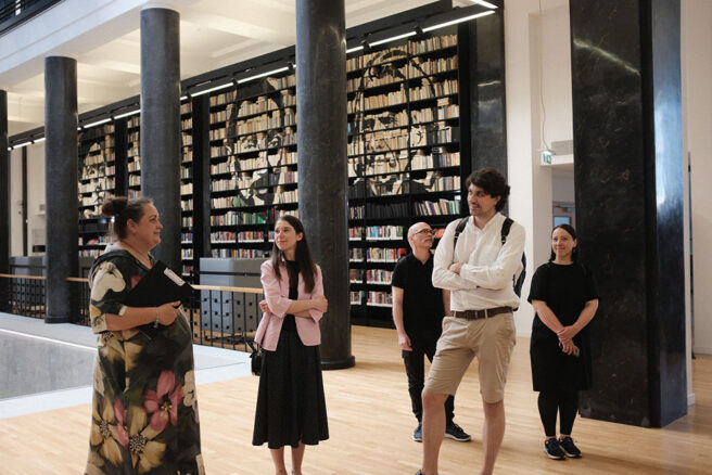 A tour of the Martynas Mažvydas National Library of Lithuania. Photo: Līga Goldberga