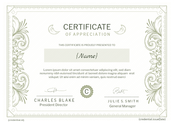 Professional Certificate Template - Landscape Design certificate template