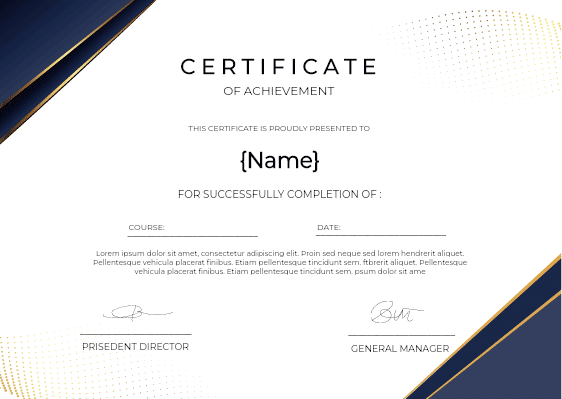 Modern Landscape Achievement Certificate Template - Black certificate template