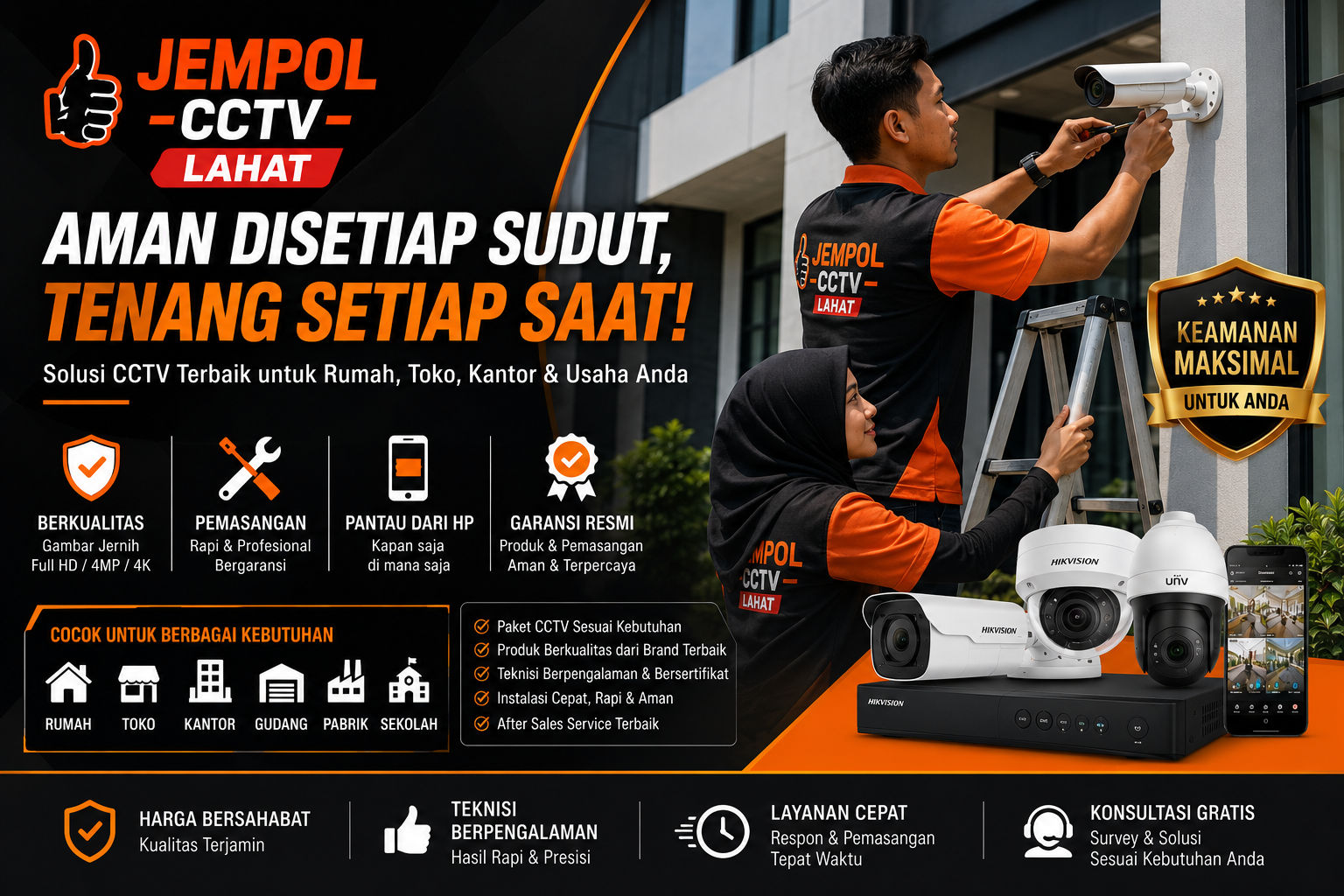 Promo paket CCTV Jempol CCTV Lahat untuk rumah dan tempat usaha
