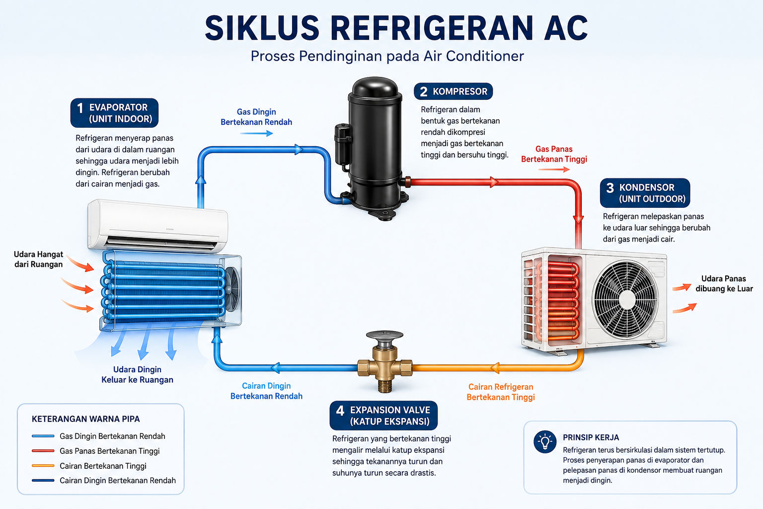 Diagram siklus refrigeran AC