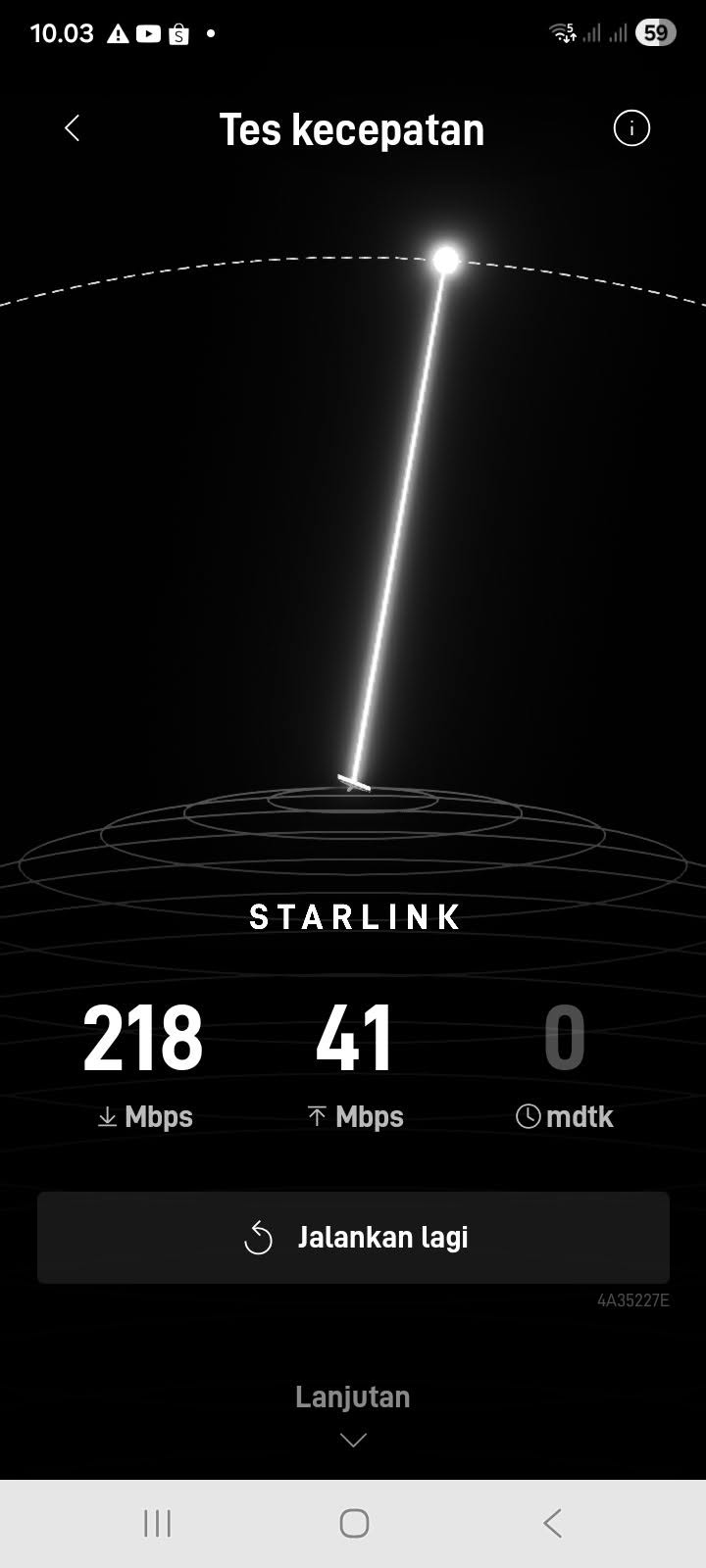 Kecepatan Starlink