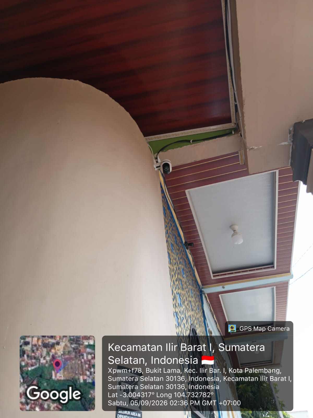 Kamera CCTV sesudah dipindahkan di Ilir Barat I Palembang