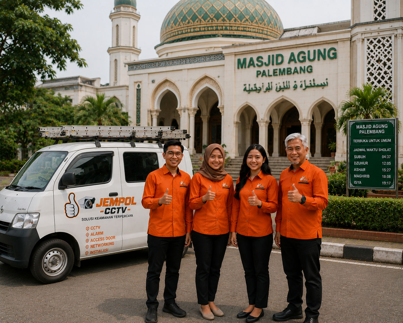 Pemasangan CCTV Masjid oleh Jempol CCTV Lahat
