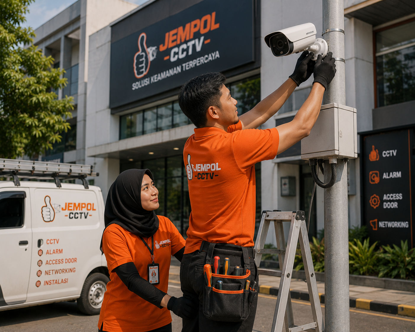 Instalasi CCTV rumah oleh tim Jempol CCTV Lahat