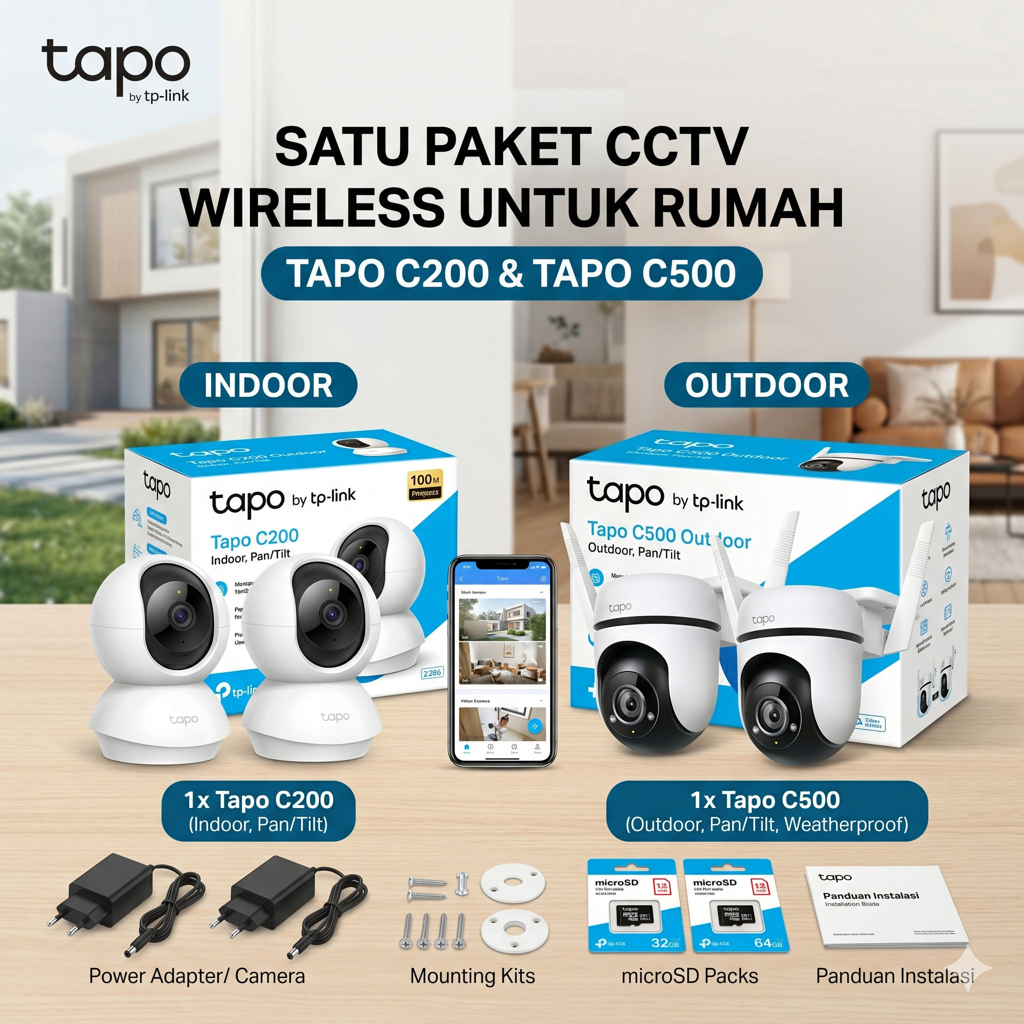 Paket CCTV 2 Kamera Rumah