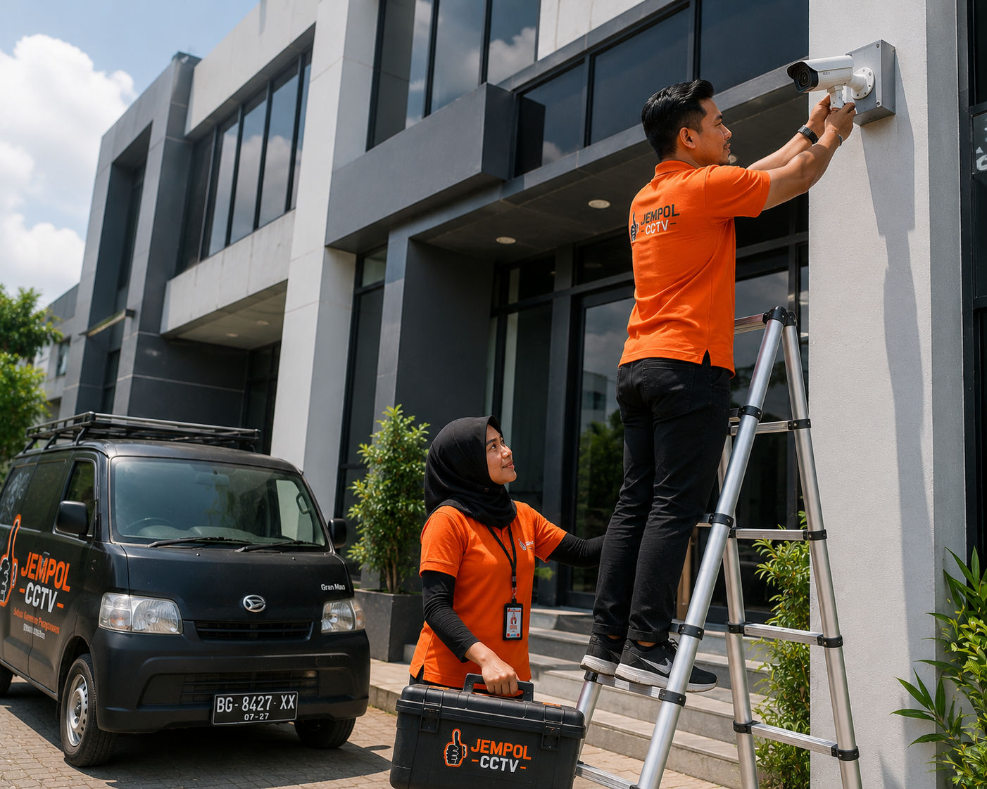 Pemasangan CCTV rumah oleh teknisi Jempol CCTV Lahat