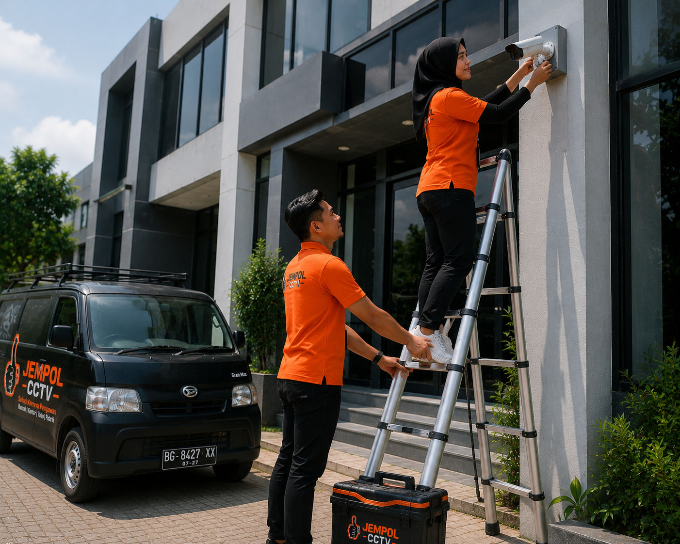Teknisi Jempol CCTV Lahat memasang CCTV di rumah pelanggan