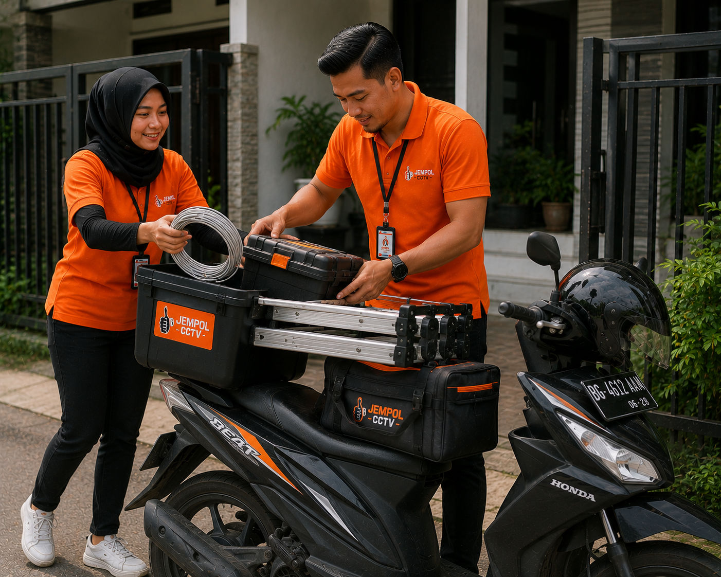 Teknisi Jempol CCTV Lahat melakukan instalasi sistem CCTV